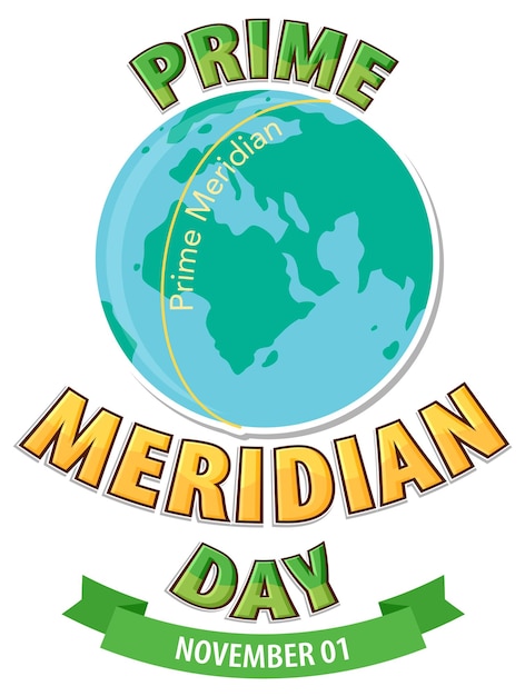 Free vector prime meridian day logo concept