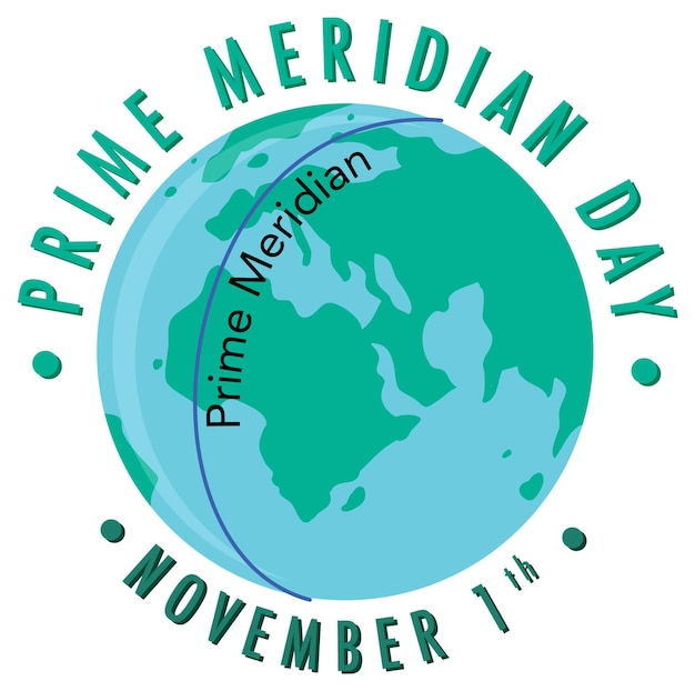 Free Vector prime meridian day logo concept