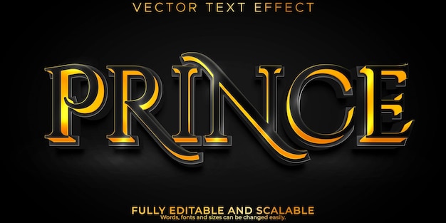 Prince text effect editable gold and royal text style