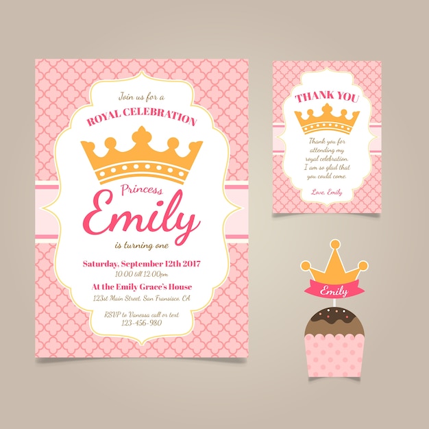 Princess birthday invitation