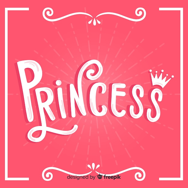 Free Vector princess calligraphic hand drawn background