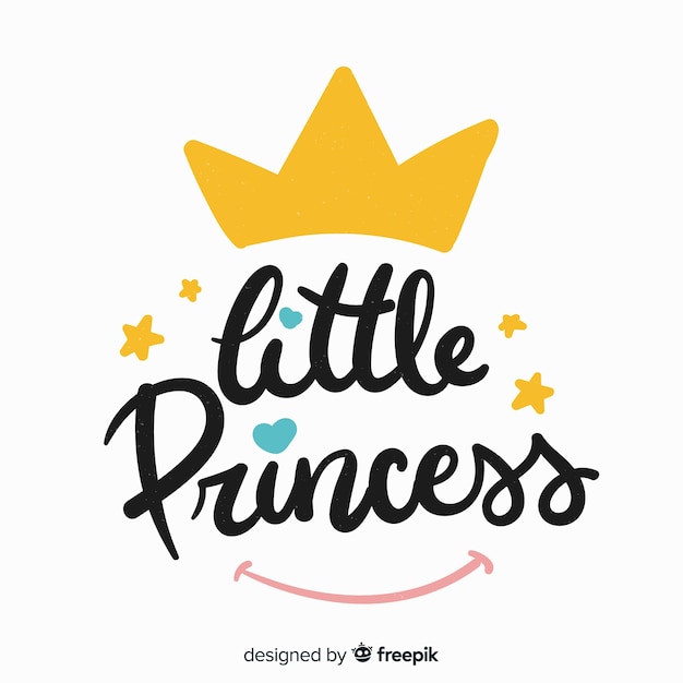 Princess lettering background with crown