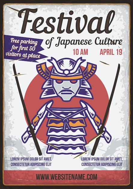 Free vector print festival of japanese culture