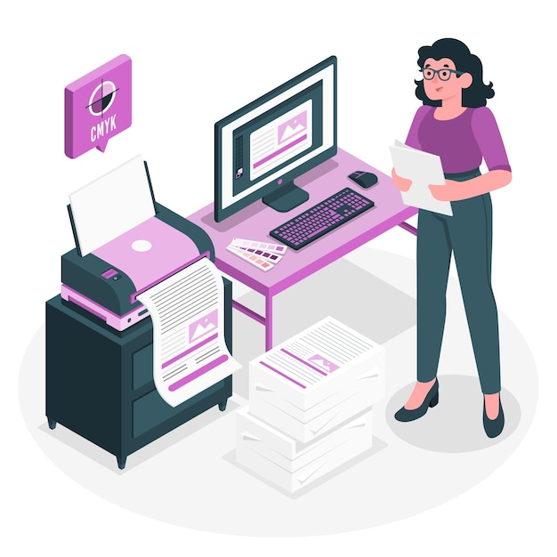 Free Vector printer concept illustration