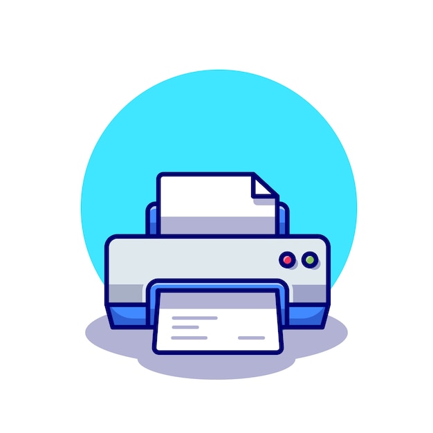 Printer with paper illustration