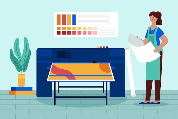 Printing industry  flat illustration