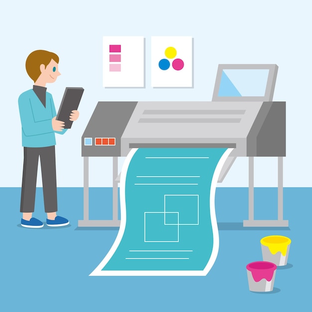 Free Vector printing industry illustration