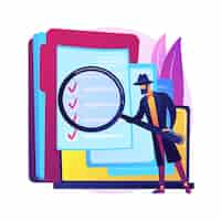 Free vector private investigation abstract concept  illustration. private detective agency, licensed investigator services, hiring firm for personal investigation, independent search .