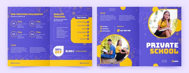 Private school education brochure template