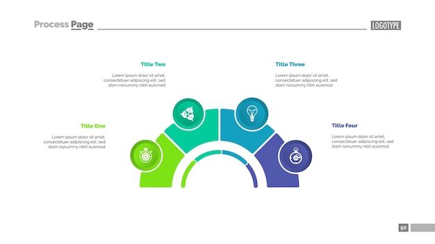 Process Chart with Four Elements Slide