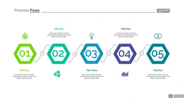 Process Diagram with Five Elements Slide