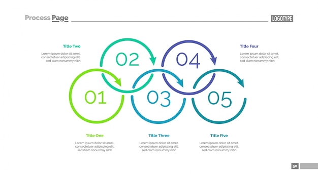 Process Diagram with Five Elements Slide