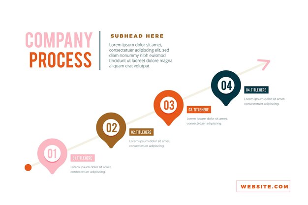 Process infographic in flat design