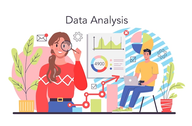 Free Vector process optimization concept idea of business improvement and development company data analysis effective entrepreneurship organization isolated flat vector illustration