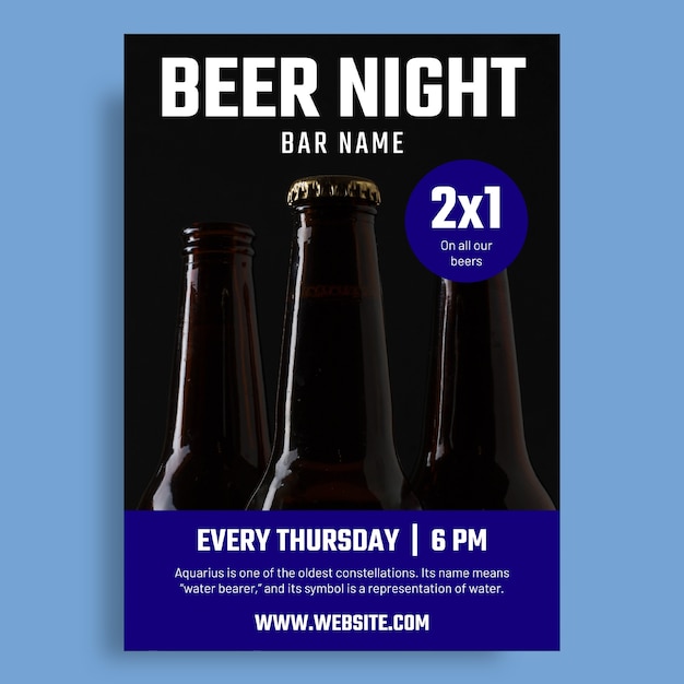 Professional beer night poster template