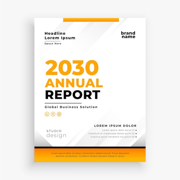 Free Vector professional booklet cover page flyer for annual report or data