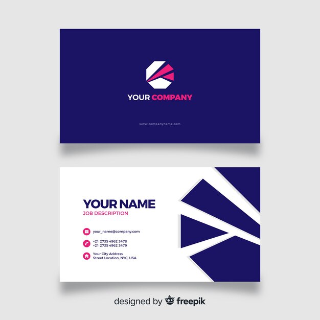 Professional business card with abstract shapes