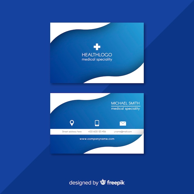 Free Vector professional business card with medical design