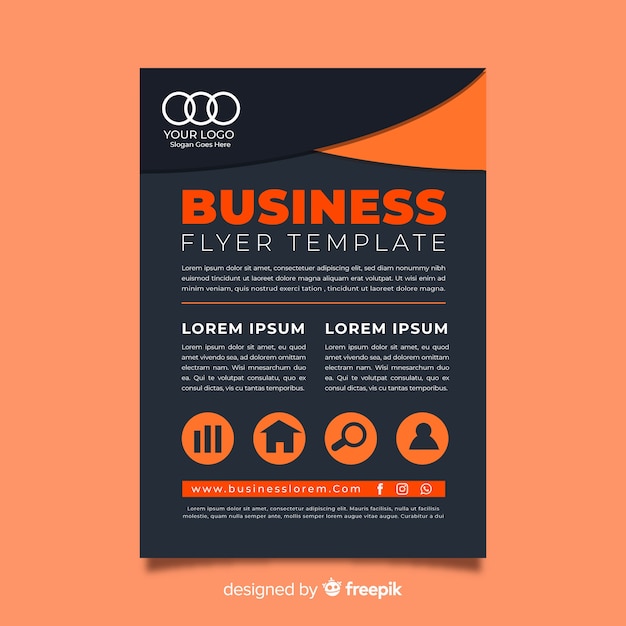 Free Vector professional business flyer template concept