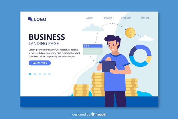 Professional business landing page