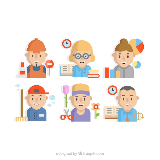 Free vector professional character vector set