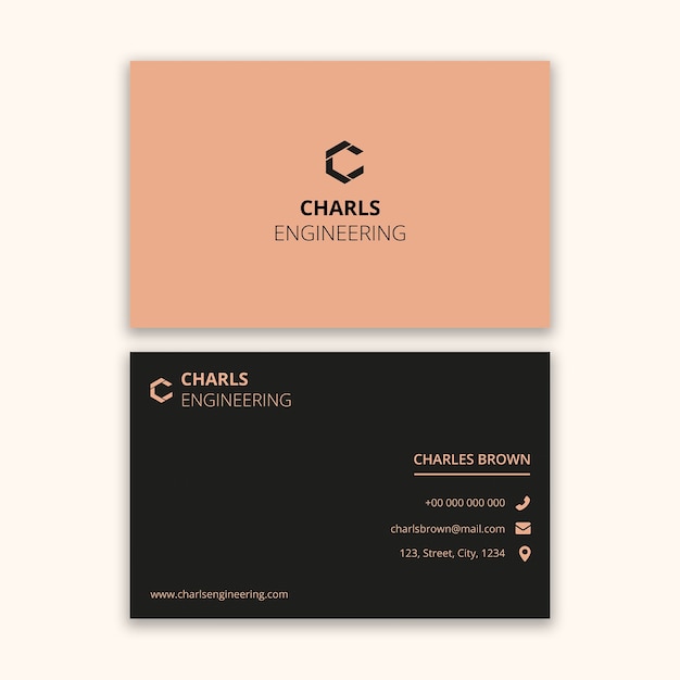 Professional charls engineering business card