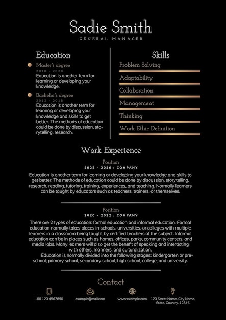 Free Vector professional cv editable template for professionals and executive level