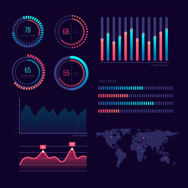 Professional dashboard element collection