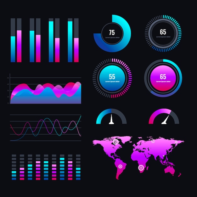 Professional dashboard element set