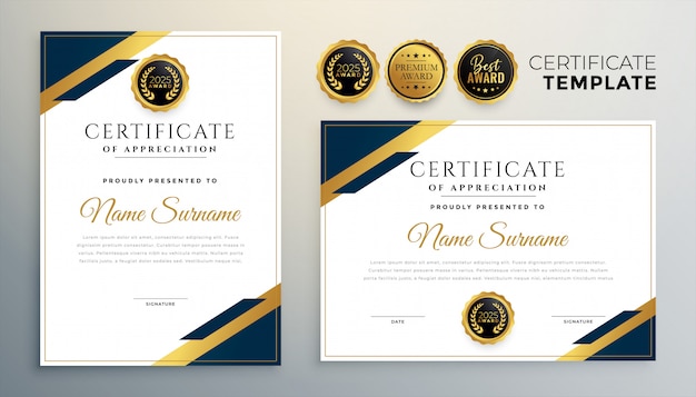 Professional diploma certificate template in premium style