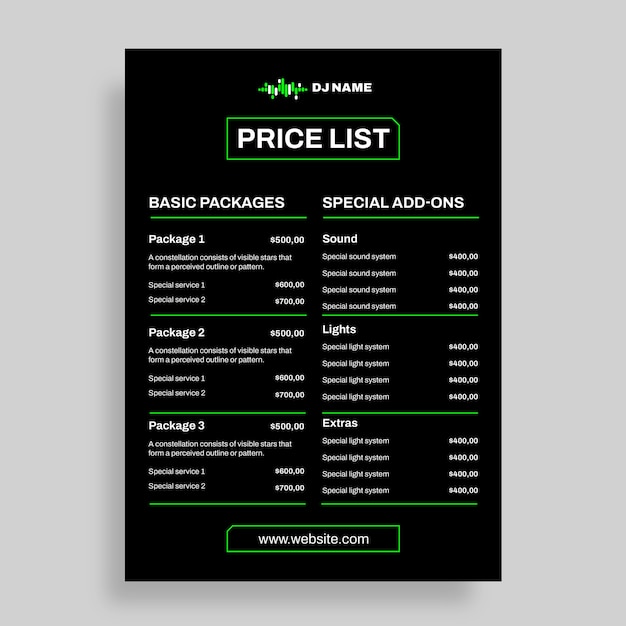 Professional dj price list