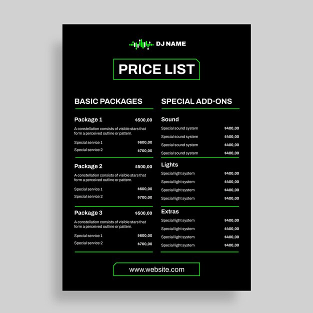 Professional dj price list