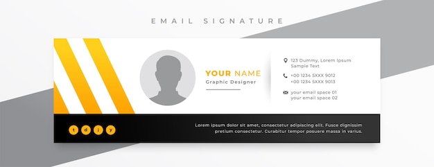 Free Vector professional email signature card template design for business promo