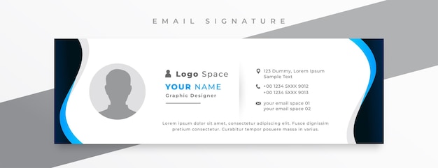 Professional email signature card template in geometric design