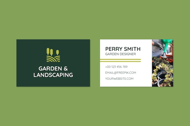 Free vector professional garden and landscaping services company business card