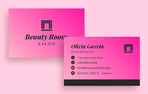 Professional gradient beauty room salon business card