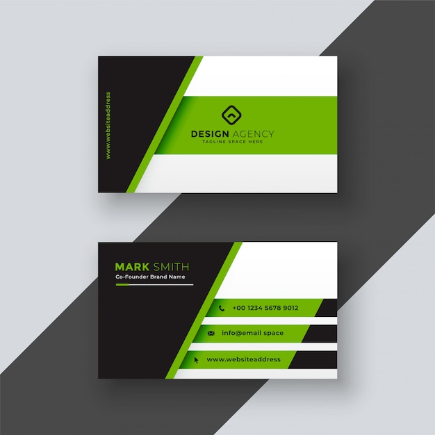 Professional green business card template