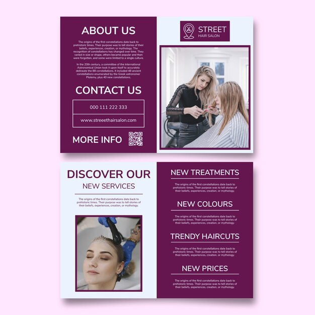 Professional hair salon brochure