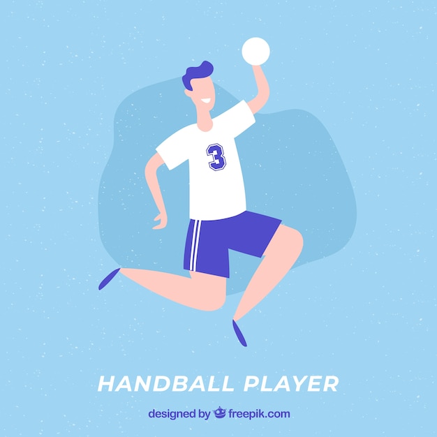 Free Vector professional handball player qith flat design