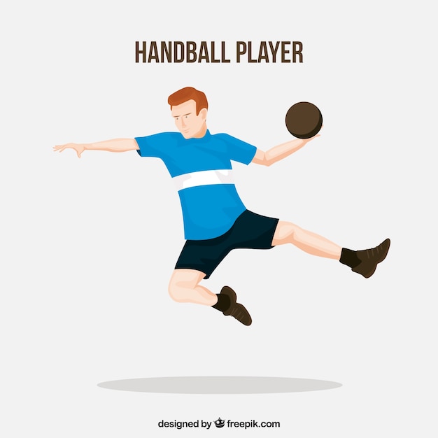 Free Vector professional handball player with flat design