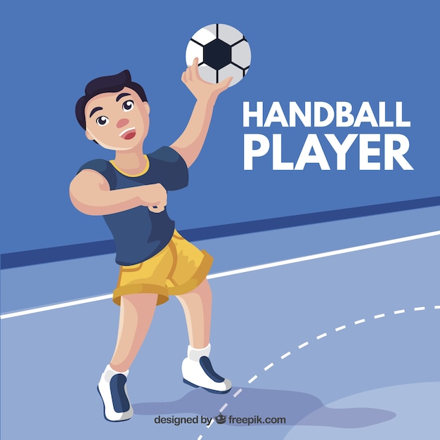 Free Vector professional handball player with flat design