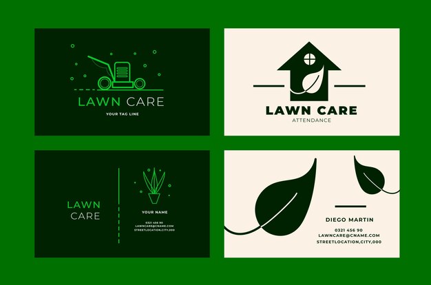 Professional lawn care business card