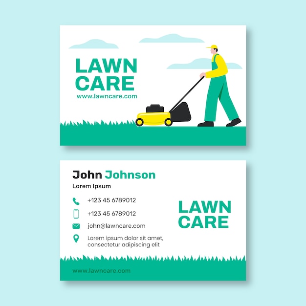 Professional lawn care business card