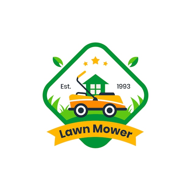 Free vector professional lawn mower logo template