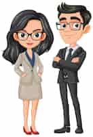 Free vector professional man and woman illustration