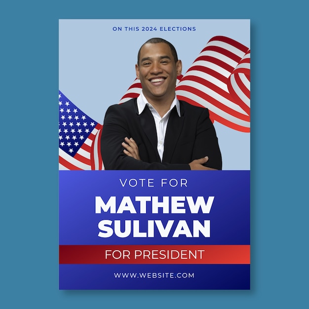 Professional matthew sullivan for president campaign poster template