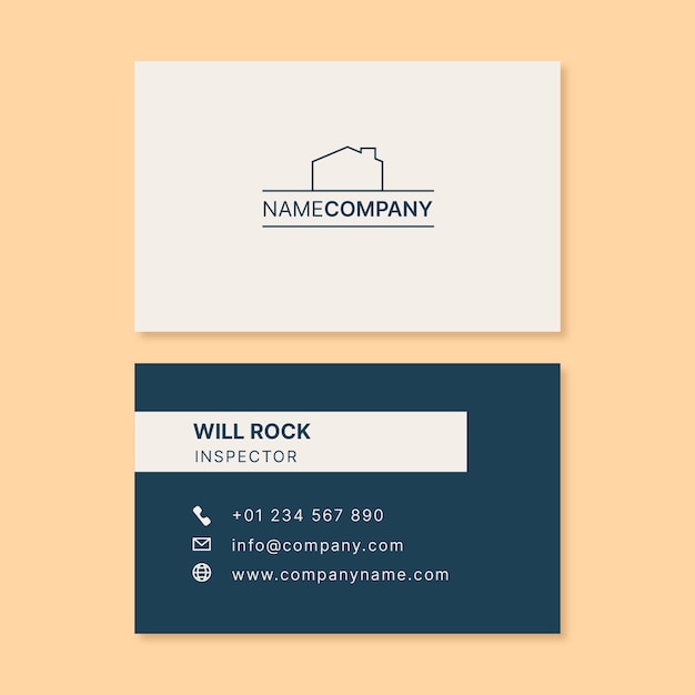 Professional minimalist inspector business card