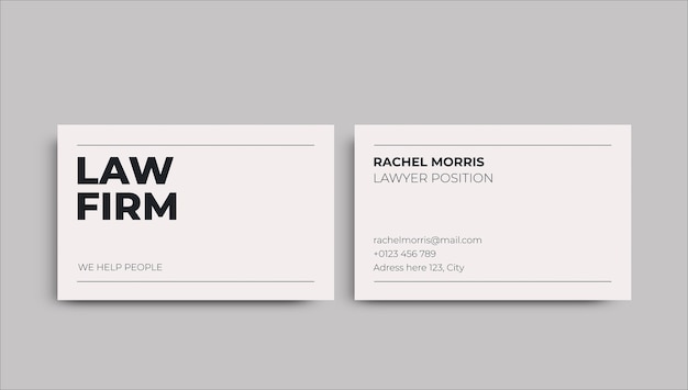 Professional minimalist law business card