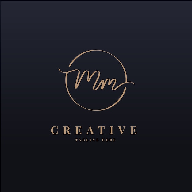 Free Vector professional mm logotype template