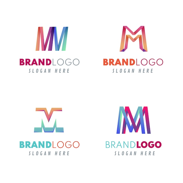 Free Vector professional mm logotype template